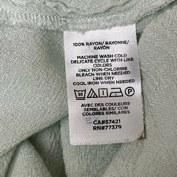 Ann Taylor Mint Green Button Up Semi Sheer Blouse Casual Modest Mature Womens S - Picture 7 of 9